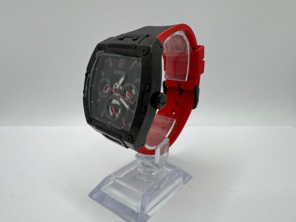 486831 2 RELOJ GUESS GW0202G7 NEGRO/ROJO CORREA GOMA + CAJA