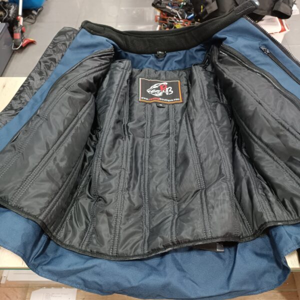 495095s 12 CHAQUETA DE MOTO RACING BOUTIQUE AZUL CON PROTECTORES Y ESPALDERA TALLA M