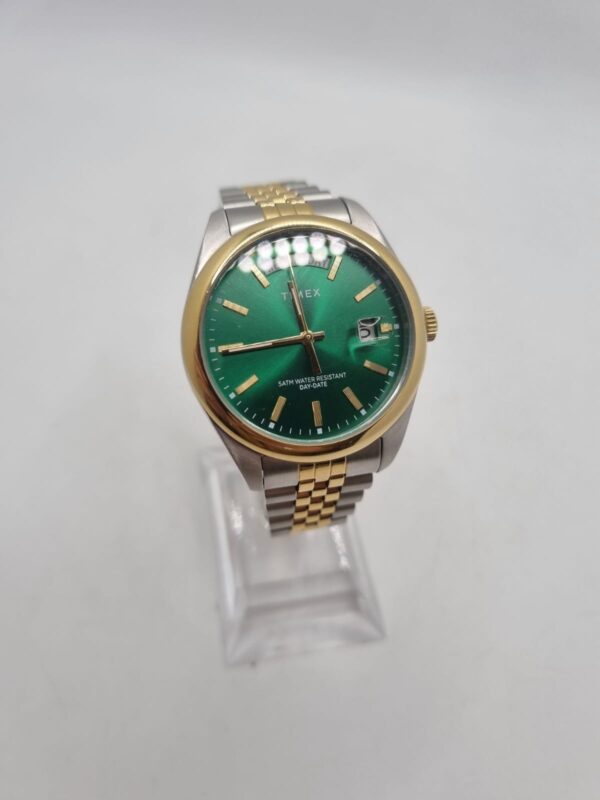 496444 2 RELOJ PULSERA DE CABALLERO TIMEX LEGAY DAY DATE TW2W32100 ESFERA VERDE