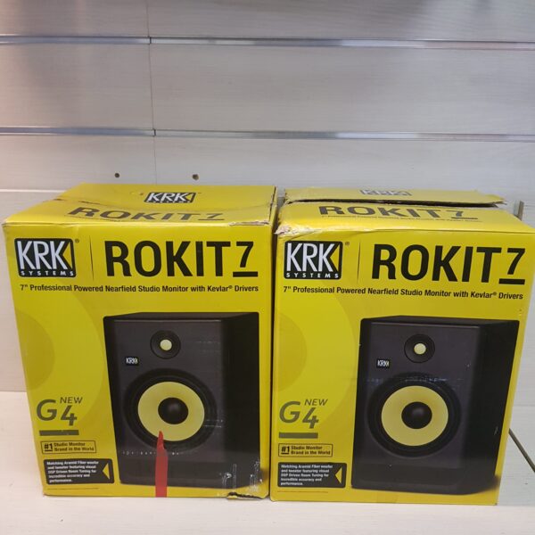 496744 5 PAREJA DE ALTAVOCES MONITORES DE ESTUDIO KRK ROKIT 7 G4 + CAJAS