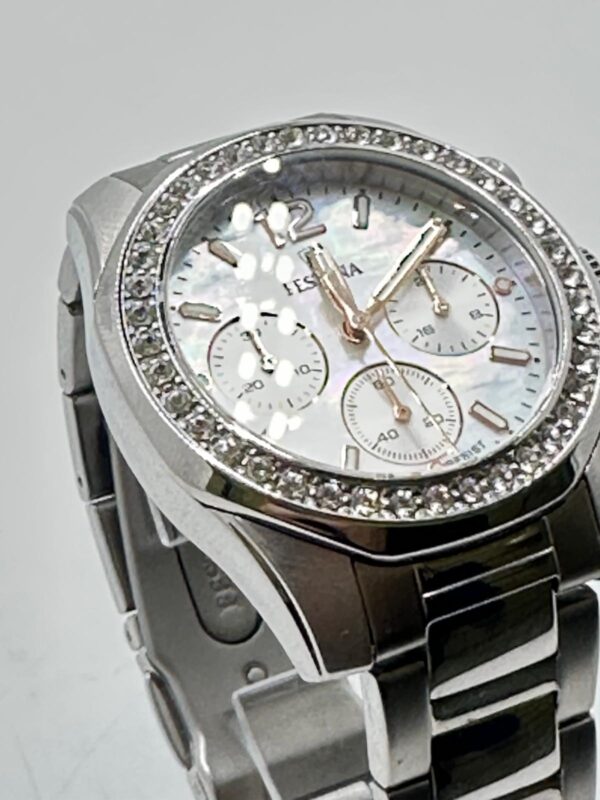 502218 7 RELOJ FESTINA F20606 PLATEADO ESFERA BLANCA DE NACAR