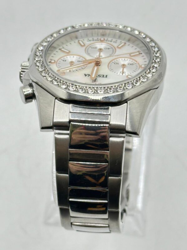 502218 8 RELOJ FESTINA F20606 PLATEADO ESFERA BLANCA DE NACAR