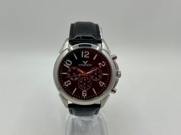 504205 2 RELOJ PULSERA VICEROY 47929 COREA PIEL ESFERA NEGRA