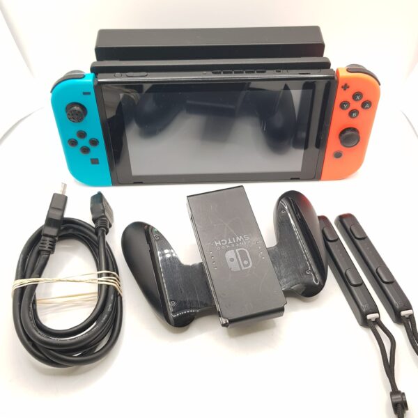 504414 3 CONSOLA NINTENDO SWITCH 32GB AZUL Y NEGRO + MICRO SD 64GB + BASE + FUNDA + MANDO