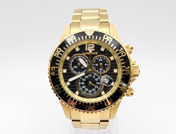 506565 5 RELOJ DE CUARZO LASCOTTE CRONOGRAFO DORADO CON ESFERA NEGRA