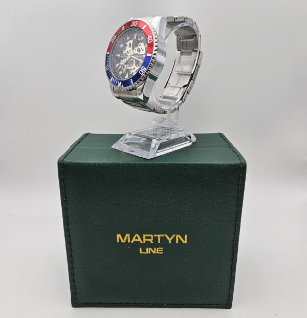 507432 1 1 scaled RELOJ AUTOMÁTICO MARTYN LINE SKELETON PEPSI BEZEL LIMITED EDITION 3668 + CAJA