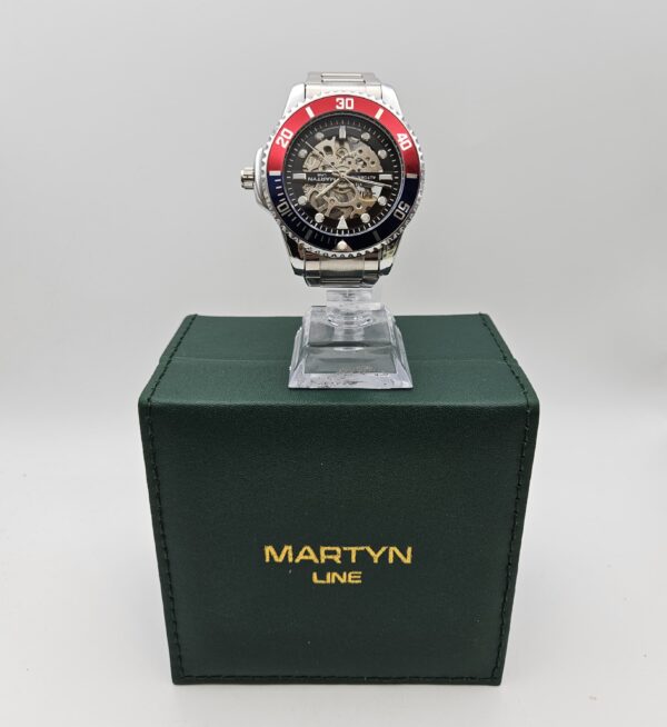 507432 2 1 scaled RELOJ AUTOMÁTICO MARTYN LINE SKELETON PEPSI BEZEL LIMITED EDITION 3668 + CAJA