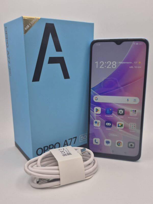 507624 1 MOVIL OPPO A77 5G 128GB/6GB AZUL + CAJA + CABLE