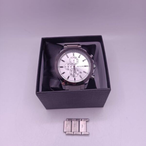 509160 1 RELOJ SKYLINE 387 ESFERA BLANCA + CAJA + ESLABONES