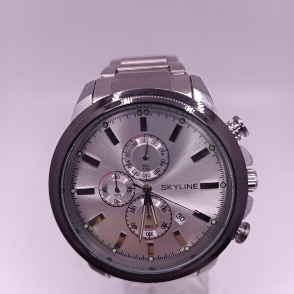 509160 6 RELOJ SKYLINE 387 ESFERA BLANCA + CAJA + ESLABONES