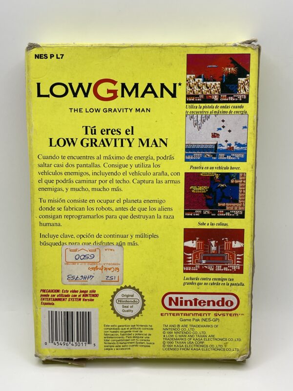 IMG 3215SAMU131124 59 scaled VIDEOJUEGO NES LOW G MAN + CAJA