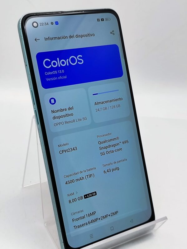 Imagen de WhatsApp 2024 11 22 a las 11.26.59 6e34ba09 MOVIL OPPO RENO 8 LITE 5G 128GB/8GB RAM TORNASOL *DETALLES EN TAPA TRASERA*