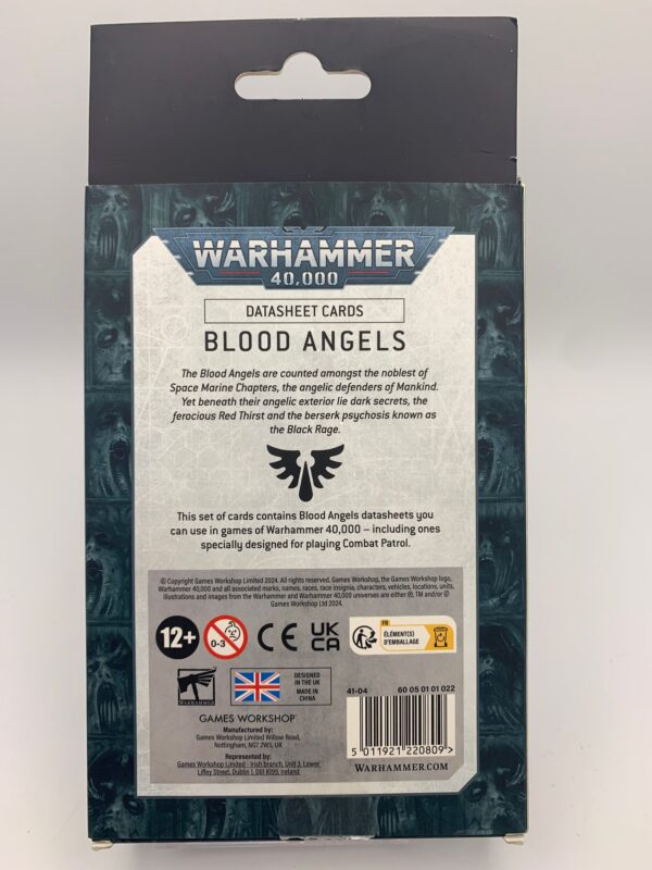 WhatsApp Image 2024 11 16 at 10.49.01 JUEGO DE CARTAS WARHAMMER 40K DATASHEET BOOD ANGELS