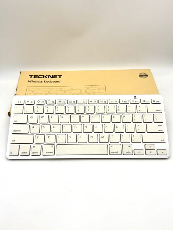 11 U514557 2 TECLADO INALAMBRICO TECKNET BLANCO + CAJA