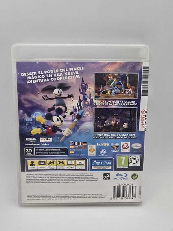 15u510605 3 VIDEOJUEGO PS3 EPIC MICKEY EL RETORNO DE DOS HEROES