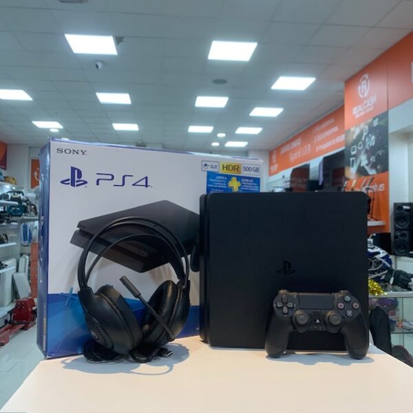 506214 2 CONSOLA PS4 SLIM 500GB + CAJA+ CABLES + MANDO + CASCOS