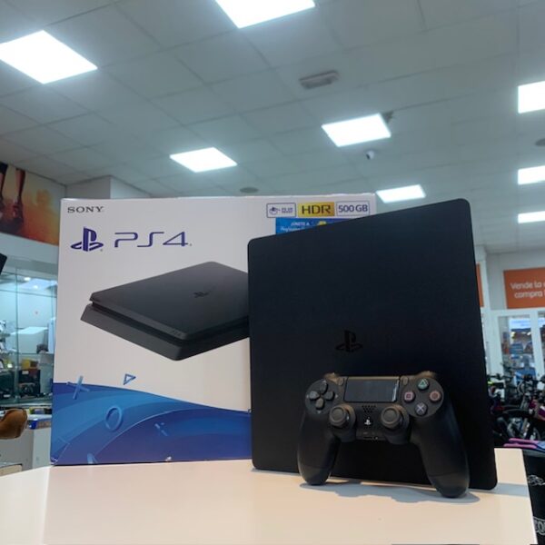 506214 3 CONSOLA PS4 SLIM 500GB + CAJA+ CABLES + MANDO + CASCOS