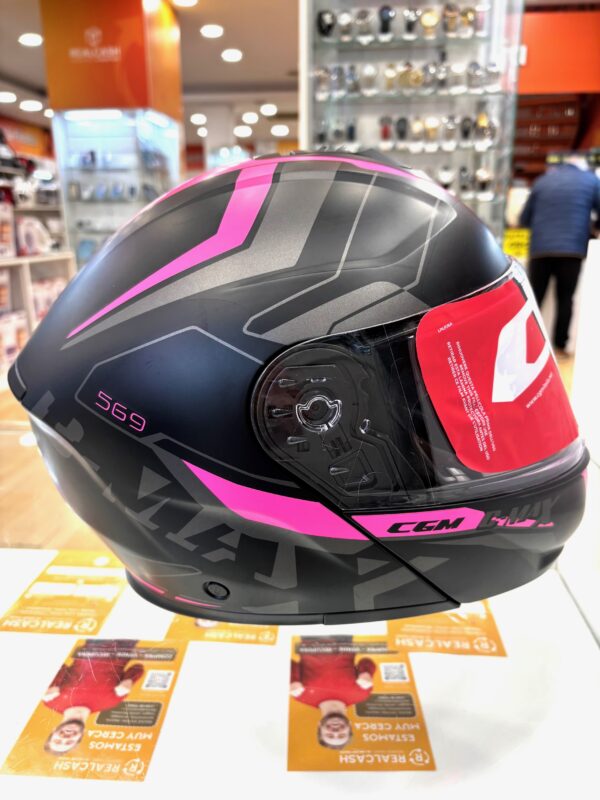 510857 6 scaled CASCO MOTO CGM 569 C-MAX TALLA XS NEGRO Y ROSA *A ESTRENAR* + FUNDA + CAJA