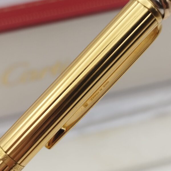 513550 4 BOLIGRAFO CARTIER TIRINITY GOLD PLATED AÑO 2002 + ESTUCHE + PAPELES