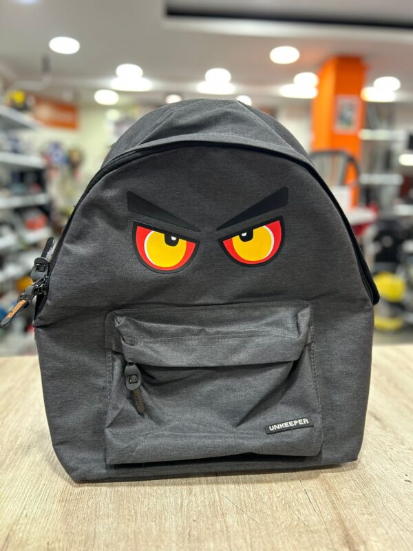 513915 1 MOCHILA UNKEEPER GRIS CON OJOS