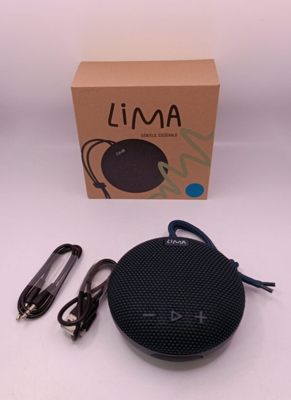 516210 2 ALTAVOZ LIMA STONE 737 AZUL + CAJA + CABLE *A ESTRENAR*