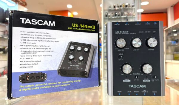 Imagen de WhatsApp 2024 12 26 a las 10.51.16 2d40514a INTERFAZ DE AUDIO TASCAM US-144MKII + CAJA + DRIVERS