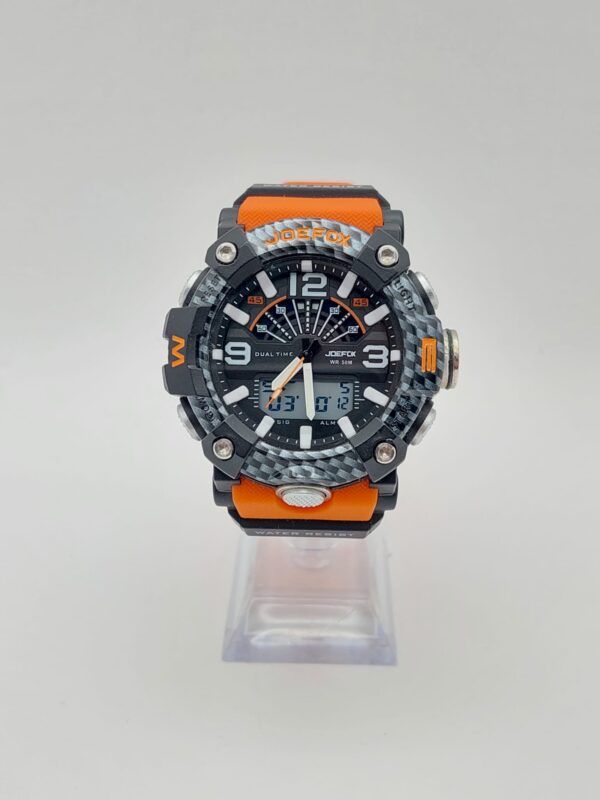 14 U517359 1 RELOJ JOEFOX WR 50M ESFERA NEGRA/CORREA NARANJA