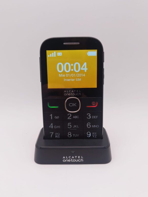 14 U517611 2 TELEFONO MOVIL ALCATEL ONE TOUCH+ BASE DE CARGA + CABLE