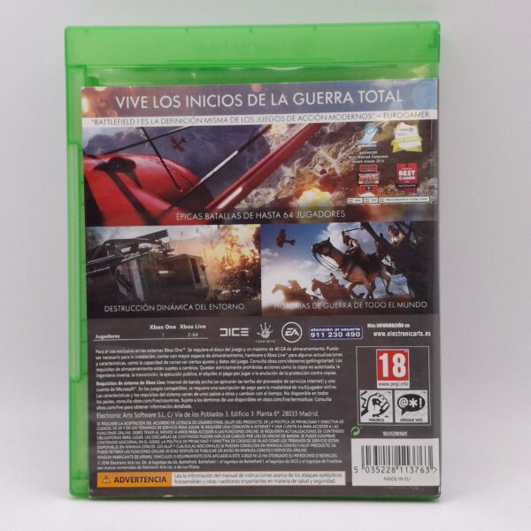 15u516980 2 JUEGO DE XBOX ONE BATLEFIELD 1