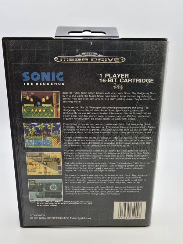 15u521698 2 VIDEOJUEGO MEGA DRIVE SONIC THE HEDGEHOG