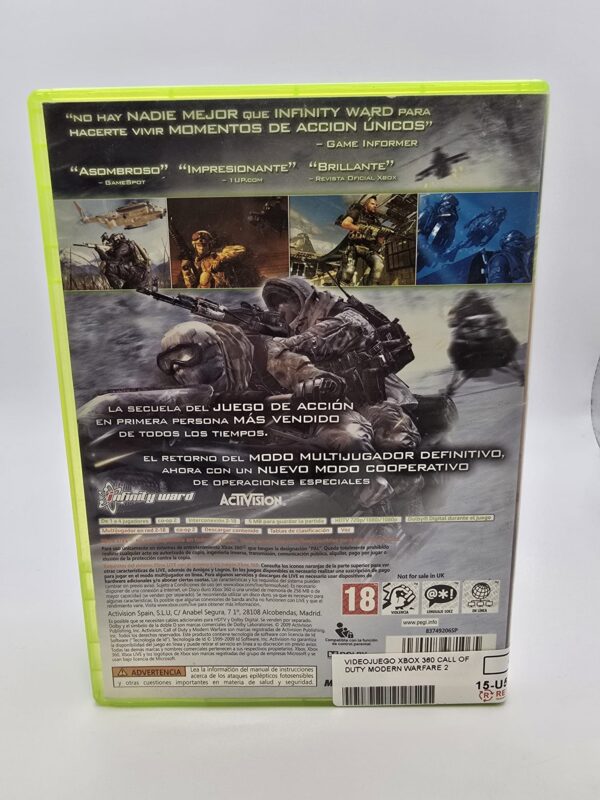 15u522178 3 VIDEOJUEGO XBOX 360 CALL OF DUTY MODERN WARFARE 2