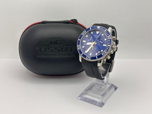 458925 2 RELOJ TISSOT SEASTAR 1000 CHRONOGRAPH ESFERA AZUL CORREA GOMA