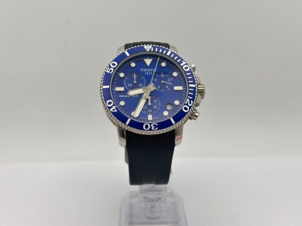 458925 3 RELOJ TISSOT SEASTAR 1000 CHRONOGRAPH ESFERA AZUL CORREA GOMA