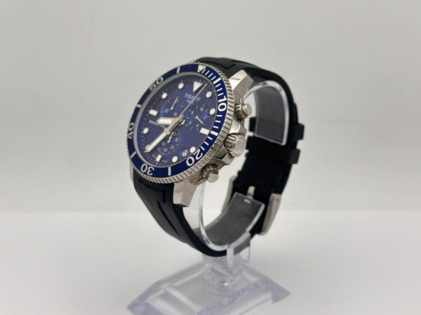 458925 4 RELOJ TISSOT SEASTAR 1000 CHRONOGRAPH ESFERA AZUL CORREA GOMA