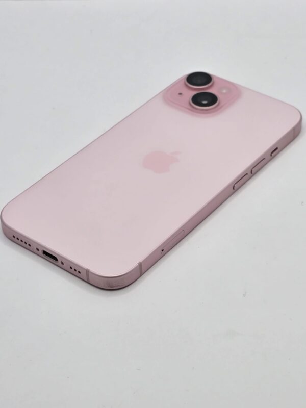 501404 1 MOVIL IPHONE 15 128GB ROSA 99% BATERIA + FUNDA