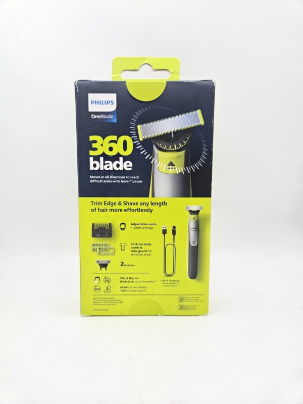 515692 4 scaled RECORTADORA DE BARBA Y CORPORAL PHILIPS ONE BLADE 360 5 EN 1 * A ESTRENAR*