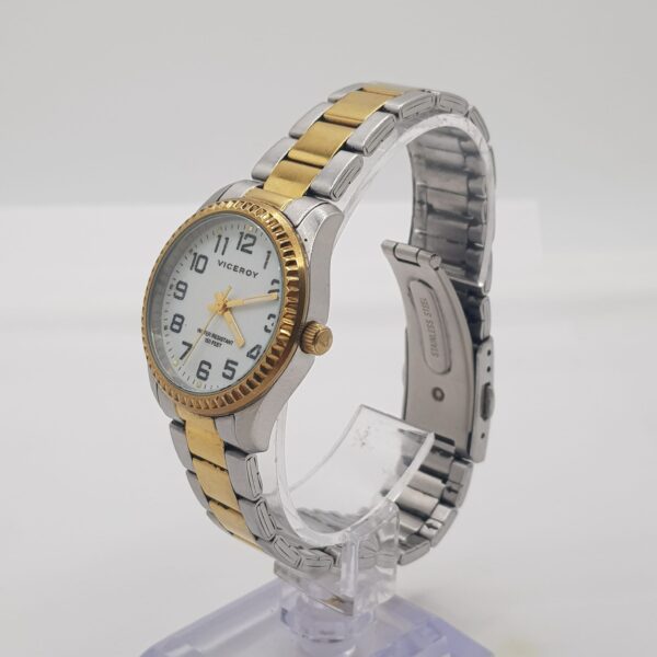 517281 2 RELOJ VICEROY 40860 CORREA METAL/ESFERA BLANCA