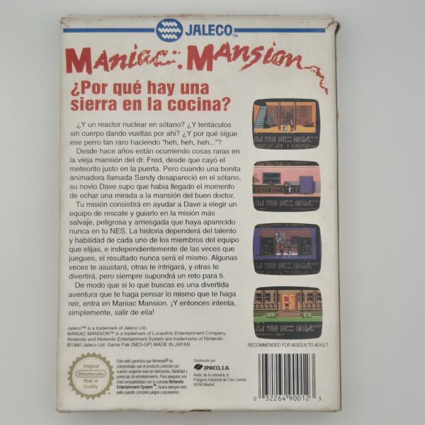 517744 4 scaled VIDEOJUEGO NINTENDO NES MANIAC MANSION + CAJA + INSTRUCCIONES