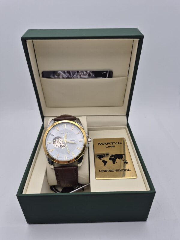 517993 1 RELOJ MARTYN LINE AUTOMATICO 3905 PORTAFOLIO COLLECTION CORREA CUERO CON CAJA