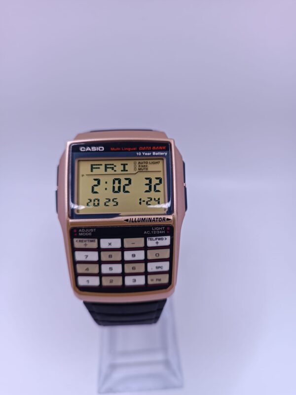 521736 4 RELOJ CASIO CON CALCULADORA DBC-32 DORADO + CAJA