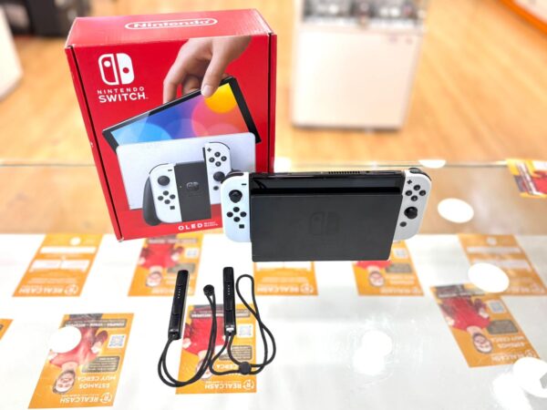 522274 2 CONSOLA NINTENDO SWITCH OLED BLANCA 64GB + DOCK + CAJA