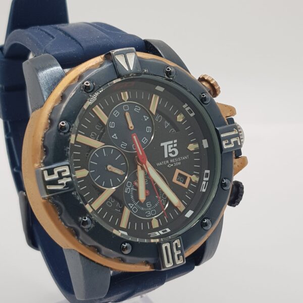 522466 6 RELOJ T5 H3957G AZUL DORADO