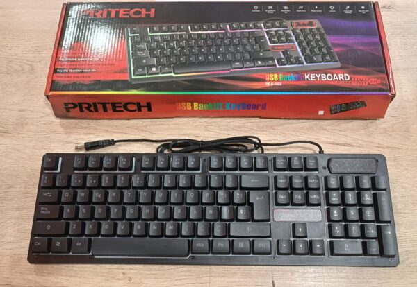 522709 8 TECLADO RETROILUMINADO PRITECH PBP-155 + CAJA