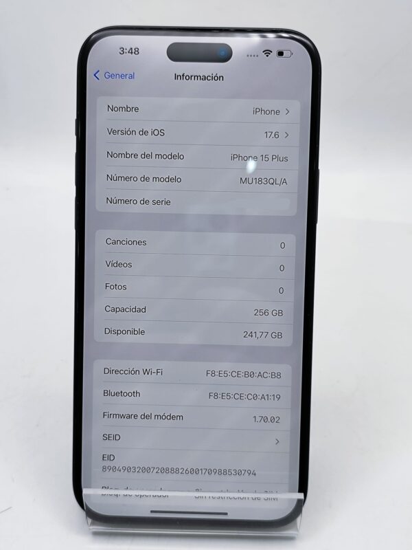 Imagen de WhatsApp 2025 01 08 a las 12.48.58 fbff4983 APPLE IPHONE 15 PLUS 256GB NEGRO 100% BATERÍA + CAJA