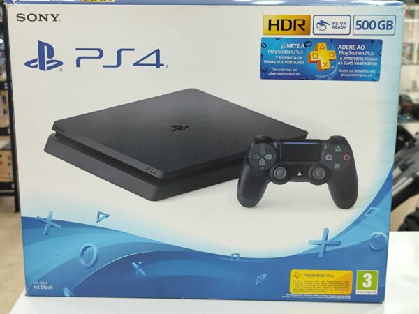 Imagen de WhatsApp 2025 01 30 a las 19.30.20 e26da7a2 1 CONSOLA PS4 SLIM 500GB + CABLE + CAJA *NO INCLUYE MANDO*