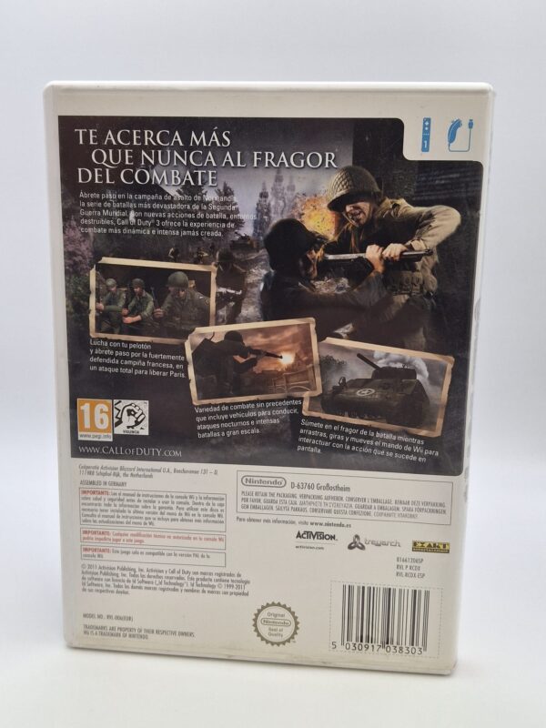 15u524882 2 VIDEOJUEGO CALL OF DUTY 3 WII