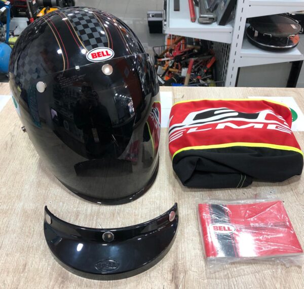 525427 2 CASCO MOTO BELL RSD 1974 TALLA M + FUNDA GENERICA + VISERA + MANUAL