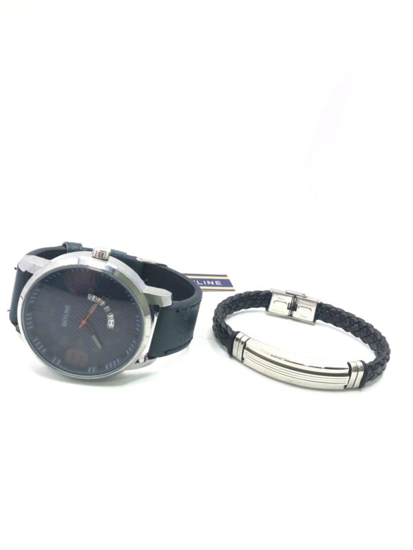 527370 4 SET DE RELOJ DE CUARZO SKYLINE 8672 AZUL + PULSERA + CAJA* A ESTRENAR *