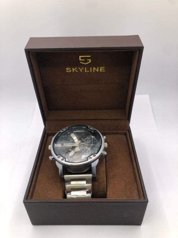 527387 1 RELOJ DE CUARZO SKYLINE 7699 CORREA DE ACERO + CAJA * A ESTRENAR *