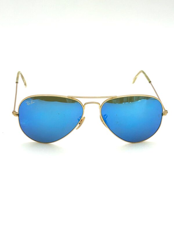 529089 1 GAFAS RAYBAN AVIATOR DORADAS AZUL ESPEJO + FUNDA